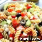 Italian Pasta Salad in a big white bowl.