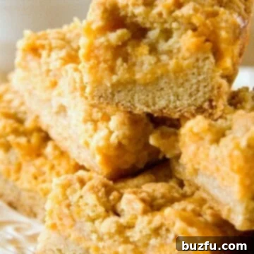 Beautifully cut pumpkin spice crumb bars displayed on a white plate, ready to be enjoyed.