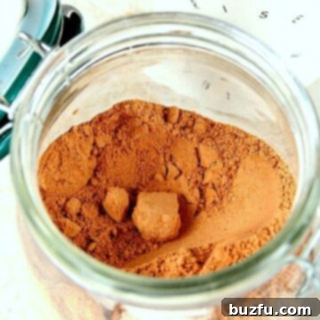 Gourmet DIY Hot Chocolate Blend 2 Homemade Hot Chocolate Mix in a jar, ready to be gifted or stored.