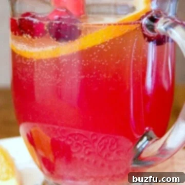 Orange Cranberry Spritzer in a glass.