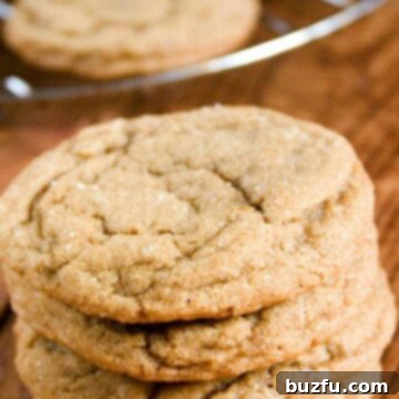 Stack of Gingerbread Snickerdoodle Cookies, golden brown and perfectly spiced.