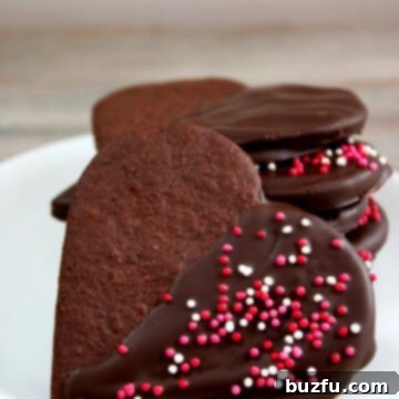Chocolate Dipped Shortbread Cookies, ready to eat.