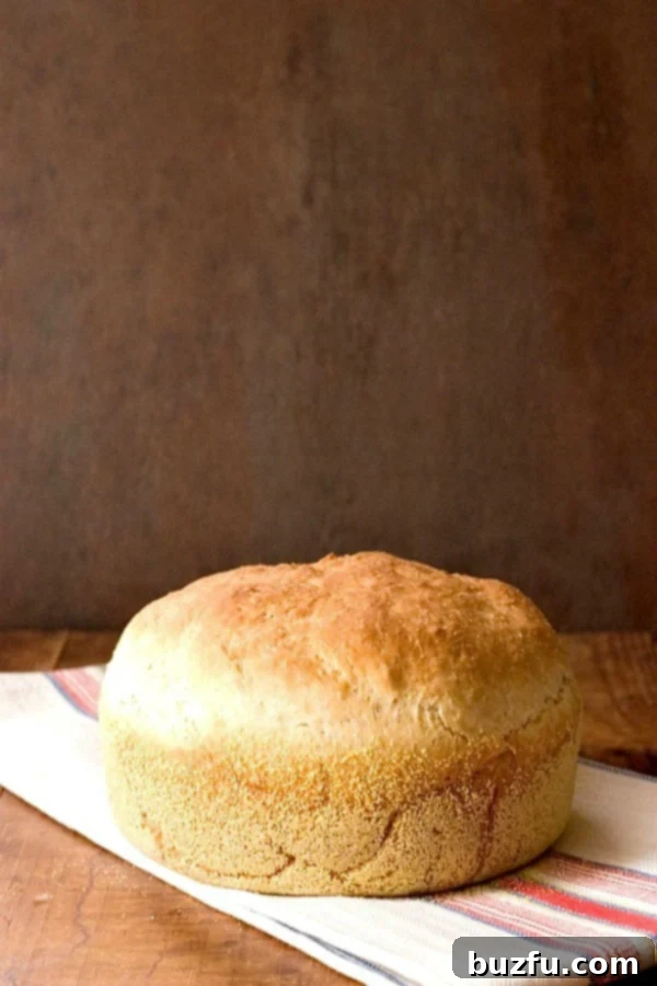 English Muffin Bread on kitchen towel.