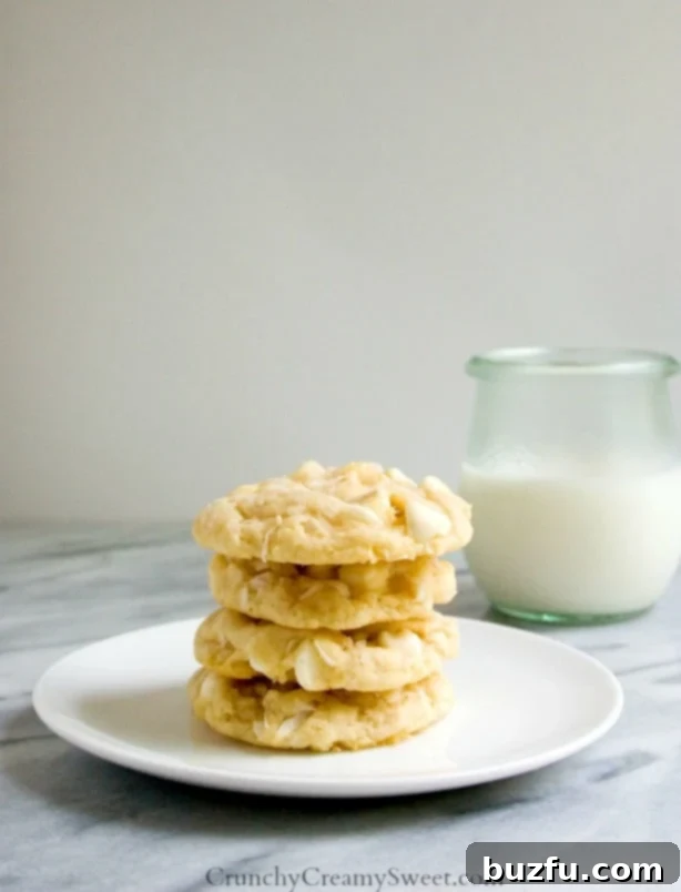White Chocolate Coconut Cookies - soft sugar cookies packed with white chocolate and coconut. They melt in your mouth!