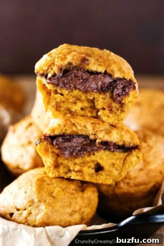 Pumpkin Muffins with Chocolate Filling