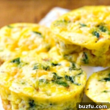 Ham and Cheese Egg Muffins on a plate.